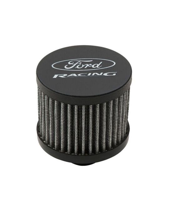 Ford Racing Push In Air Breather Cap With Filter Black Crinkle Finish Ford Racing Logo