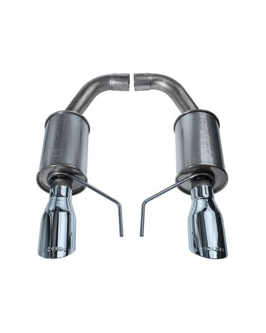 Roush Performance Axle Back Exhaust Kit For 5.0L V8 Engine With 4 Inch Round Chrome Exhaust Tips