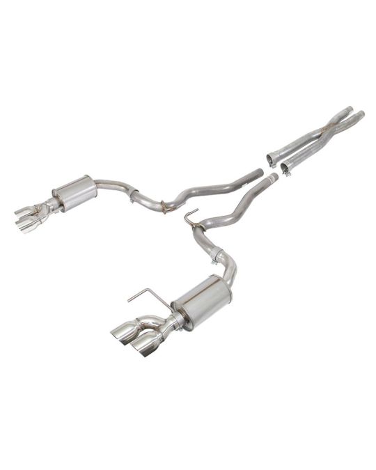 Roush Performance Cat Back Exhaust Kit For 5.0L V8 Engine With Quad Chrome Exhaust Tips Non-Active