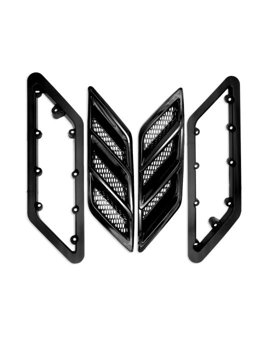 Roush Performance Gloss Black Fender Vent Heat Extractors Kit Of Two