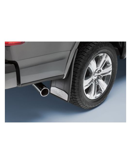 Ford Splash Guards - Front - Heavy Duty - Black w/Stainless Steel