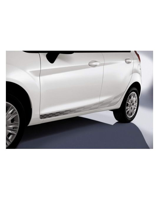 Ford Graphics Kit - Side Stripes, Checkered Flag, Silver