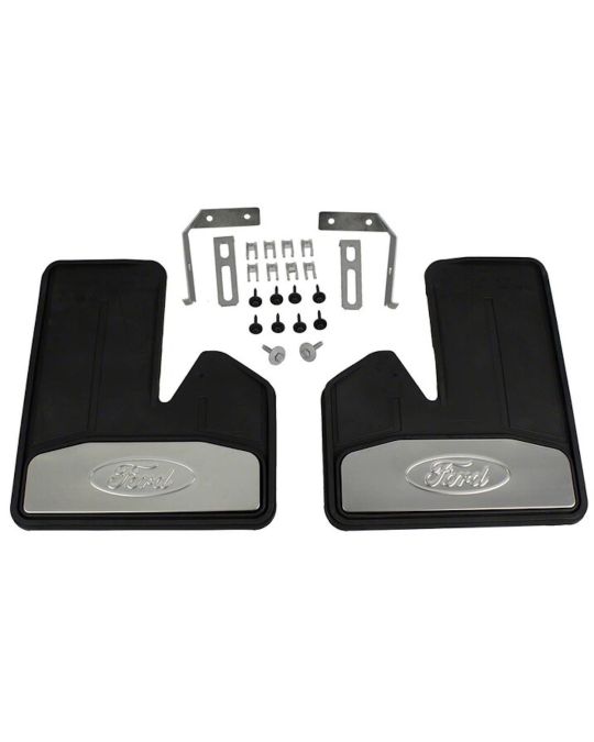 Ford Splash Guards Heavy Duty Front Pair With Bright Insert