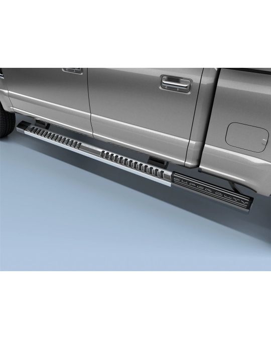 Ford Step Bars Crew Cab Extended Length 6 Inch Chromed Aluminum