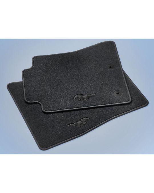 Ford Floor Mats - Carpeted, Black, 2-Piece Set, w/Pony Logo