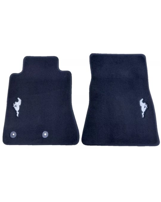 Ford Carpeted Floor Mats Black With White Pony Logo Kit Of Two For Front Row