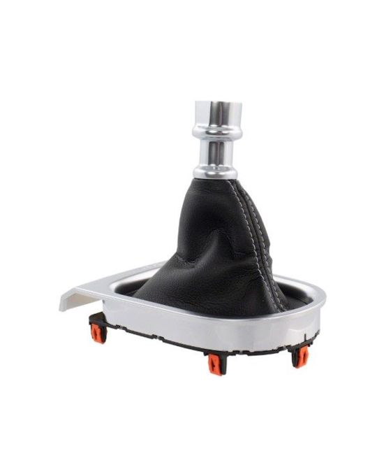 Ford Shift Boot Assembly For Manual Transmission Black Leather With White Stitching