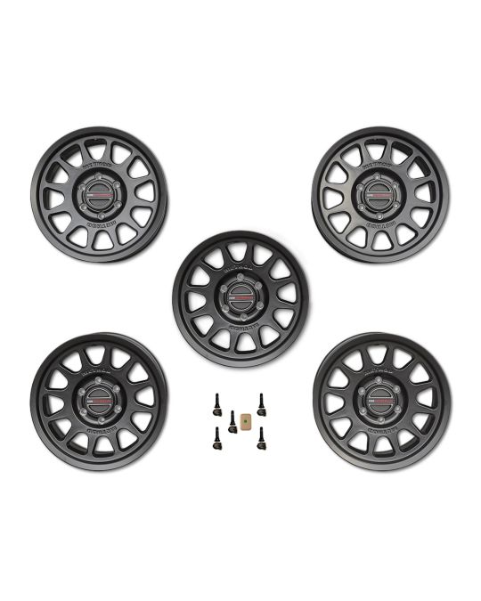 Ford Performance Set Of Five 17"x8.5" Matte Black Off Road Wheels 703 Bead Grip With TPMS And Center Caps By Method