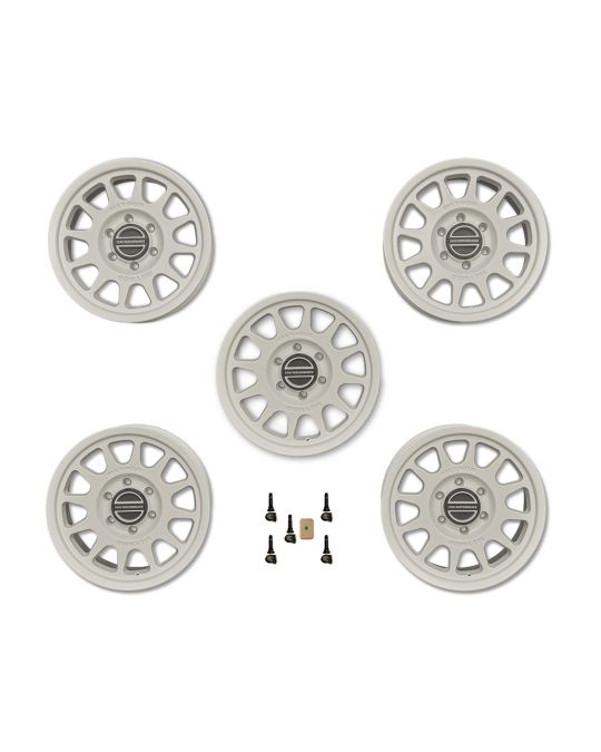 Ford Performance Set Of Five 17"x8.5" Oxford White Off Road Wheels 703 Bead Grip With TPMS And Center Caps By Method