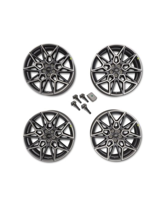Ford Performance Kit Of Four 20x8 Inch Wheels Machined Face With High Gloss Black Pockets Includes Center Caps And 433Mhz TPMS