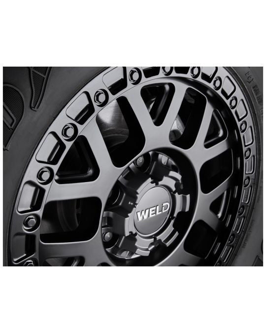 Ford Performance 17"x8.5" Black Off Road Wheels Kit Of Five With TPMS And Center Caps By Weld