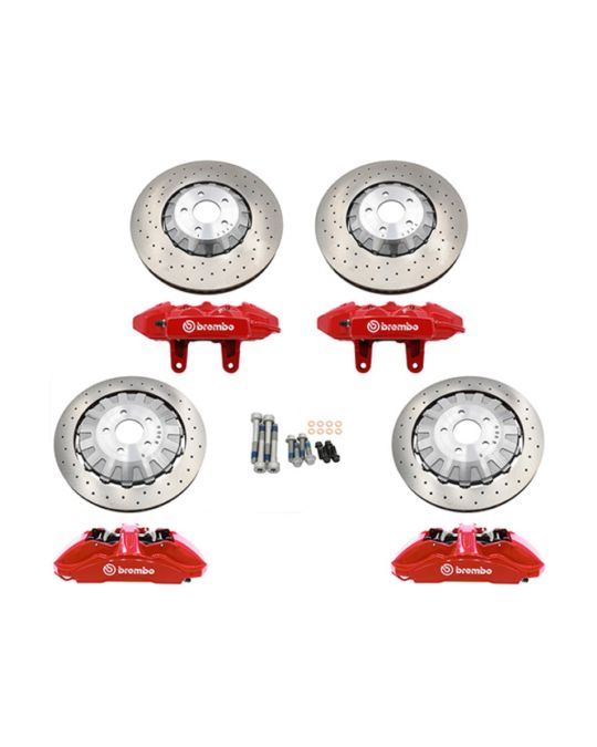 Ford Performance Brake Upgrade Kit Front And Rear With Gloss Red Brembo Calipers