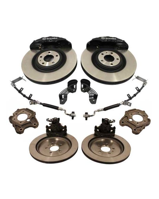 Ford Racing Brake Kit With Front And Rear Brembo Rotors And Gloss Black Calipers