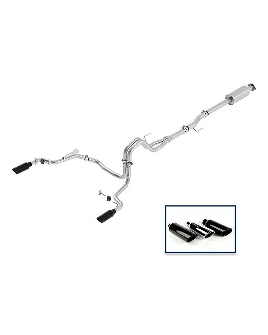 Ford Performance Exhaust System - 2.7L Extreme - Rear Exit - Black Chrome