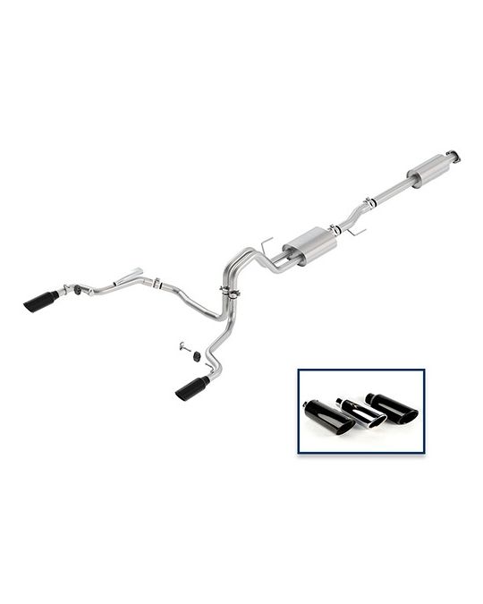 Ford Performance Exhaust System - 2.7L Sport - Rear Exit - Black Chrome