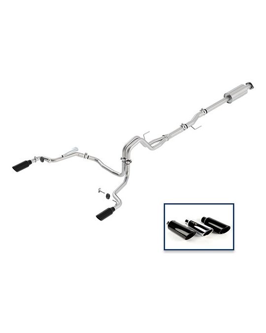 Ford Performance Exhaust System - 3.5L Extreme - Rear Exit - Black Chrome