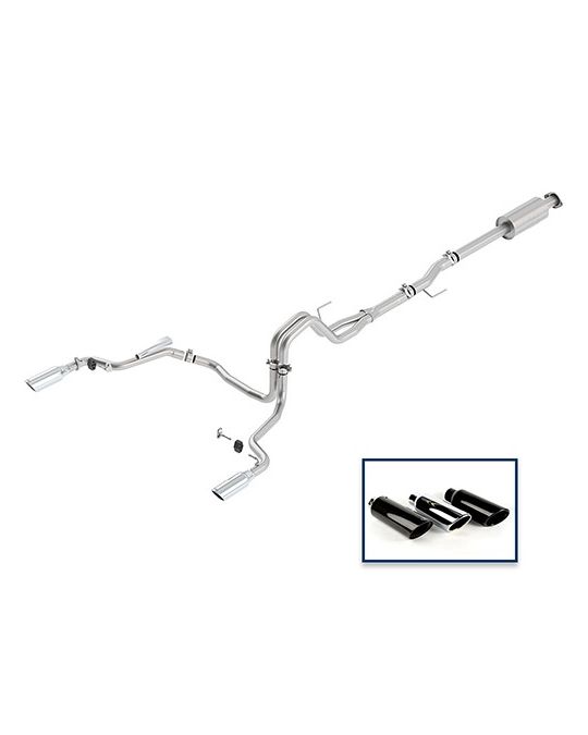 Ford Performance Exhaust System - 3.5L Extreme - Rear Exit - Chrome