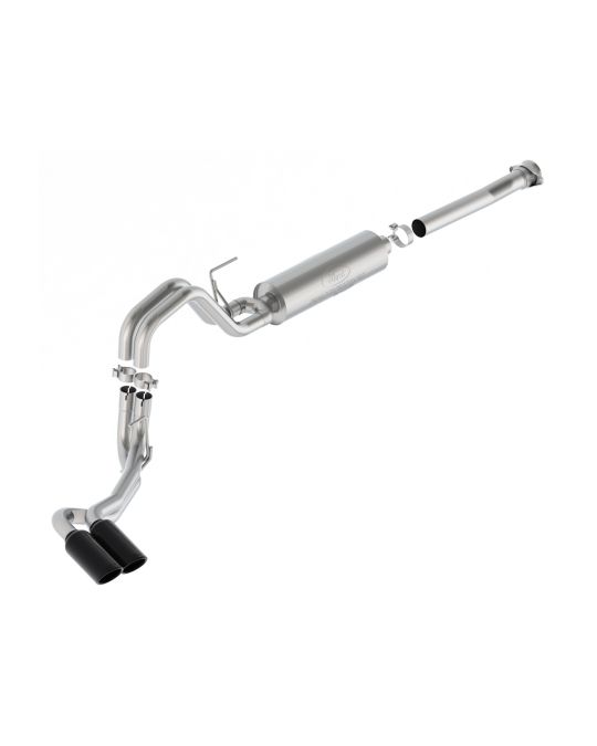 Ford Performance 2.7L 3.5L 5.0L Sport Exhaust System For Regular Cab / 122.8 Inch Wheelbase / 6.5 Foot Bed / Dual Side Exit / With Black Exhaust Tips