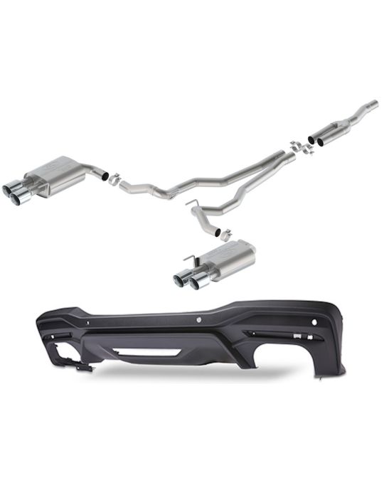 Ford Performance Borla 2.3L Extreme Cat-Back Non-Active Exhaust System With GT Valance And 4-Inch Chrome Plated Stainless Steel Exhaust Tips
