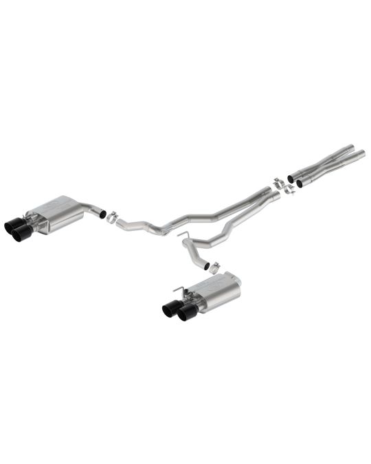 Ford Performance Borla GT 5.0L Extreme Active Cat-Back Exhaust System With Black Chrome Plated Stainless Steel Exhaust Tips