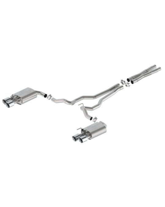 Ford Performance Borla GT 5.0L Extreme Active Cat-Back Exhaust System With Chrome Plated Stainless Steel Exhaust Tips