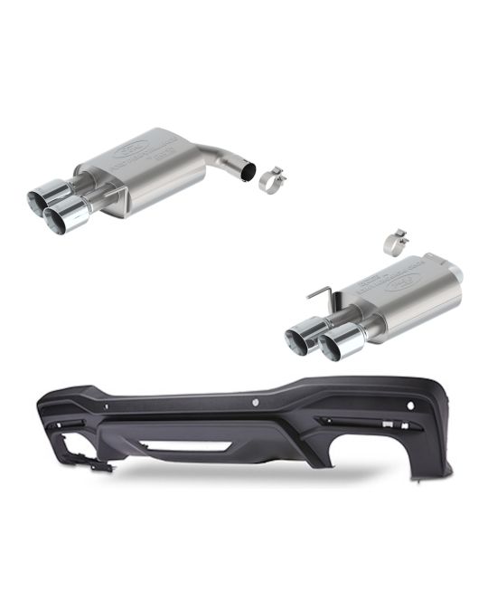 Ford Performance Borla 2.3L Extreme Cat-Back Non-Active Exhaust System With GT Valance And 4-Inch Chrome Plated Stainless Steel Exhaust Tips