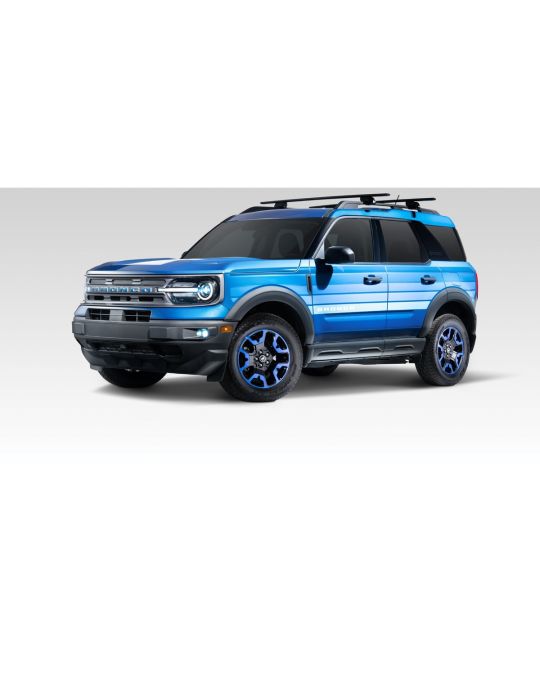 Ford Performance Free Wheeling Appearance Package With Four 17x7 Inch High Gloss Black Wheels And Velocity Blue Decals