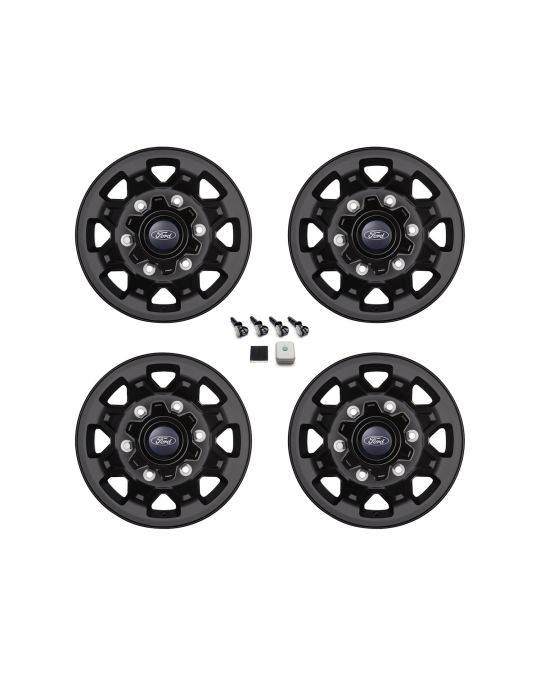 Ford Performance Matte Black 16 Inch Wheels Kit Of Four With TPMS & Center Caps For SRW AWD Vehicles
