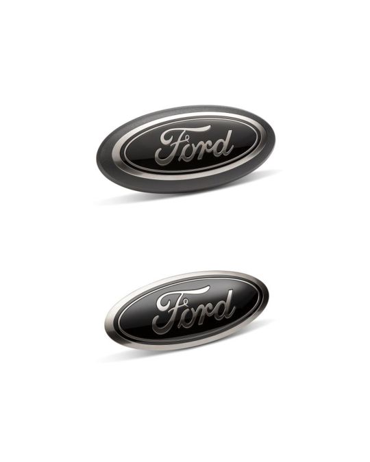 Ford Performance Black Smoked Chrome Oval Emblems For Front And Rear Without Camera