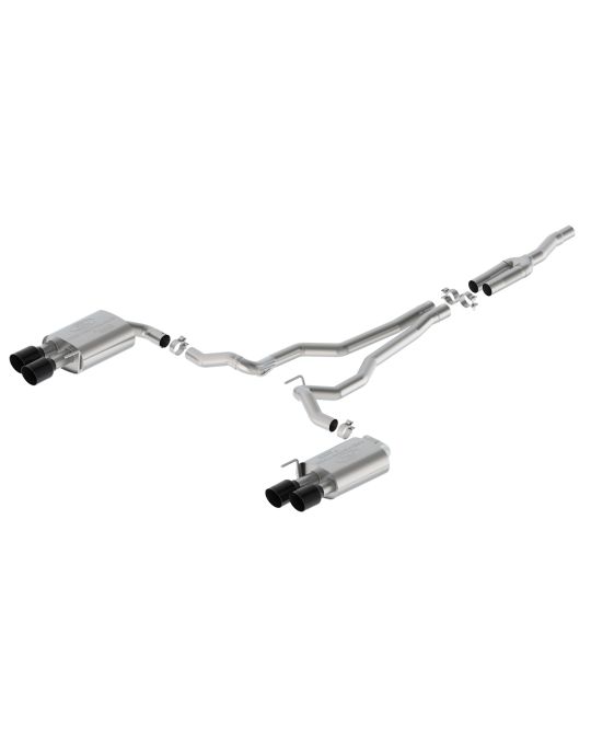 Ford Performance Borla 2.3L Extreme Active Cat-Back Exhaust System With Black Chrome Plated Stainless Steel Exhaust Tips