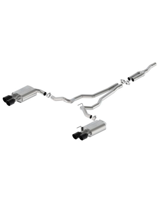 Ford Performance Borla 2.3L Sport Non-Active Exhaust System With GT Valance And Black Chrome Plated Stainless Steel Exhaust Tips