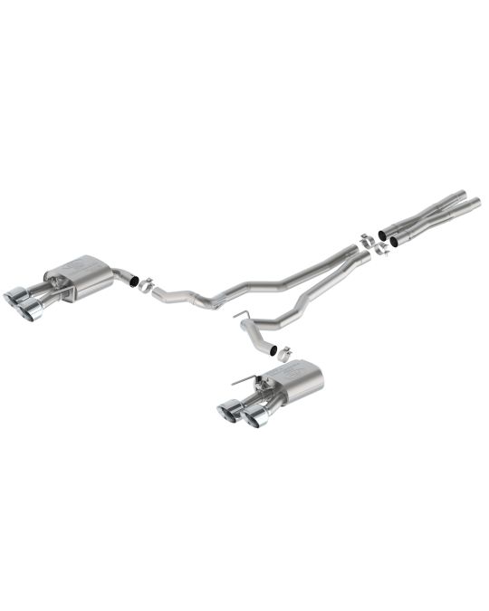 Ford Performance Borla 5.0L Extreme Active Cat-Back Exhaust System With Chrome Plated Stainless Steel Exhaust Tips & Dark Horse Valance