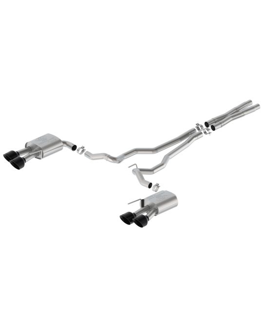 Ford Performance Borla 5.0L Sport Non-Active Cat-Back Exhaust System With Dark Horse Valance And Black Chrome Plated Stainless Steel Exhaust Tips