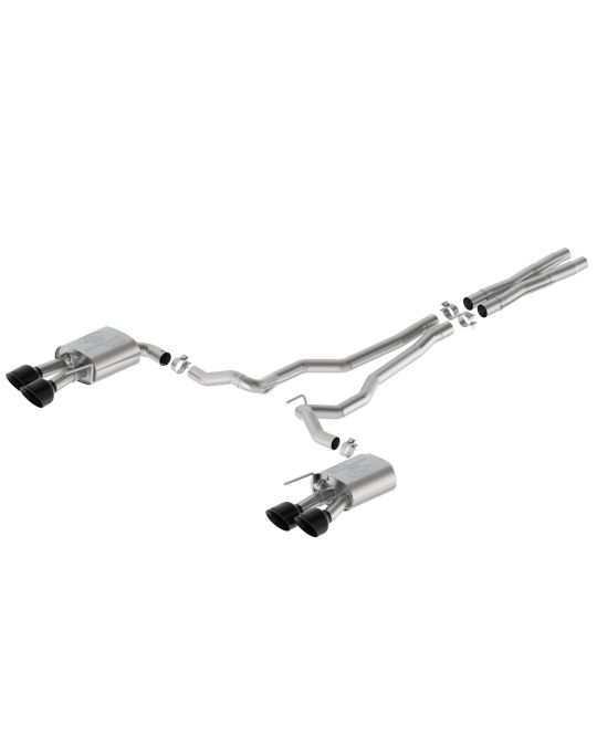 Ford Performance Borla 5.0L Sport Active Exhaust System With Dark Horse Valance And Black Chrome Plated Stainless Steel Exhaust Tips