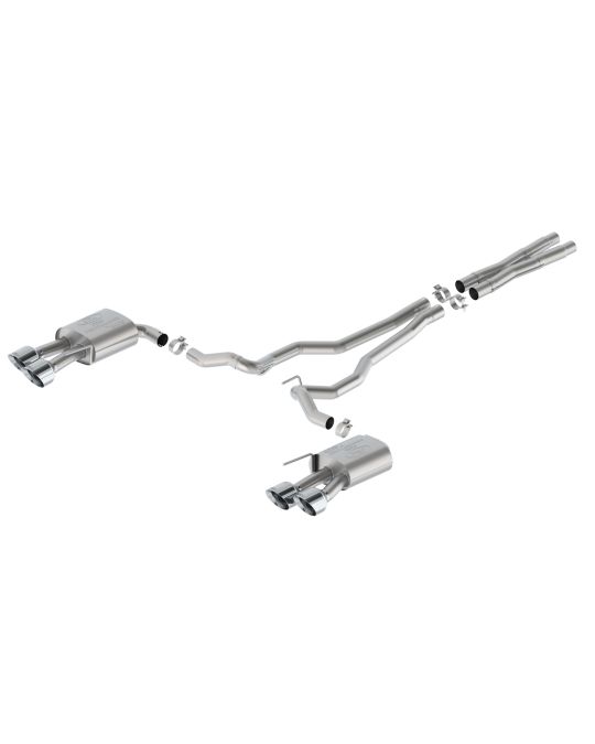 Ford Performance Borla 5.0L Sport Non-Active Cat-Back Exhaust System With Dark Horse Valance And Chrome Plated Stainless Steel Exhaust Tips