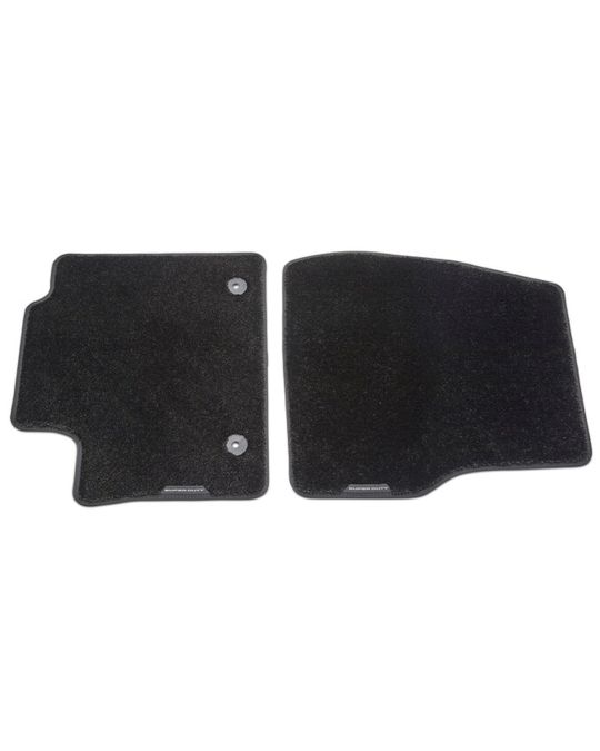 Ford Carpeted Floor Mats Black With Super Duty Logo Two Pieces For First Row Regular Cab