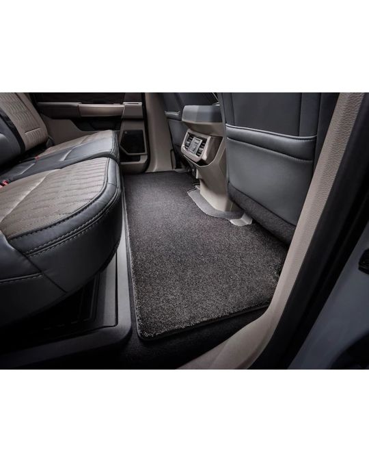 Ford Carpeted Floor Mats Black With Super Duty Logo Three Pieces For First And Second Rows Super Cab Crew Cab