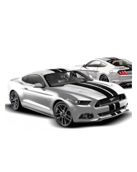 Ford Decal Kit - Over the Top Dual Stripe Matte Black