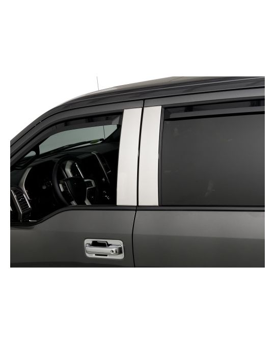 Ford B-Pillar Trim - Bright Stainless Steel - Super Cab And SuperCrew Without Keypad