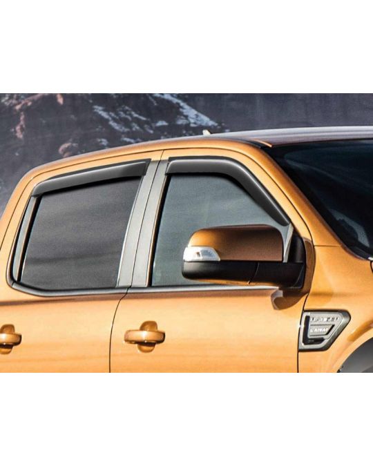 Ford Side Window Deflectors - Smoke, Super Cab