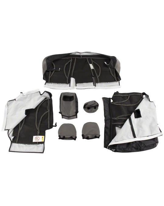 Ford Rear Row NeoSupreme CoverKing Seat Cover Package By Covercraft With Head Rest And Arm Rest Covers In Charcoal