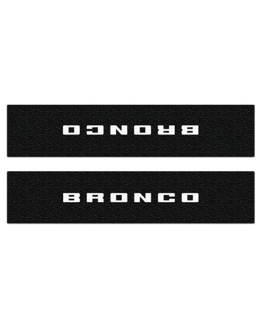 Ford Door Sill Protectors Kit Of Two Textured Black With White Bronco Logo For 2-Door