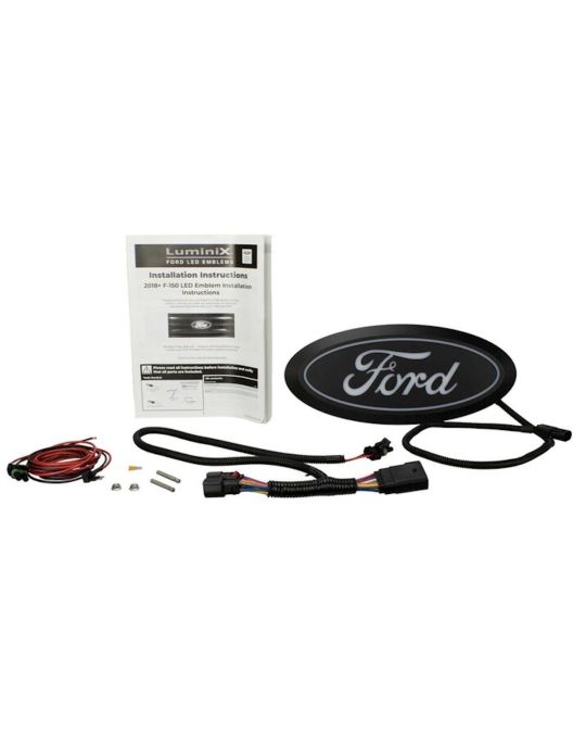 Ford LED Illuminated Front Grille Black Ford Oval Emblem For Vehicles With LED Headlights And Without Front Camera