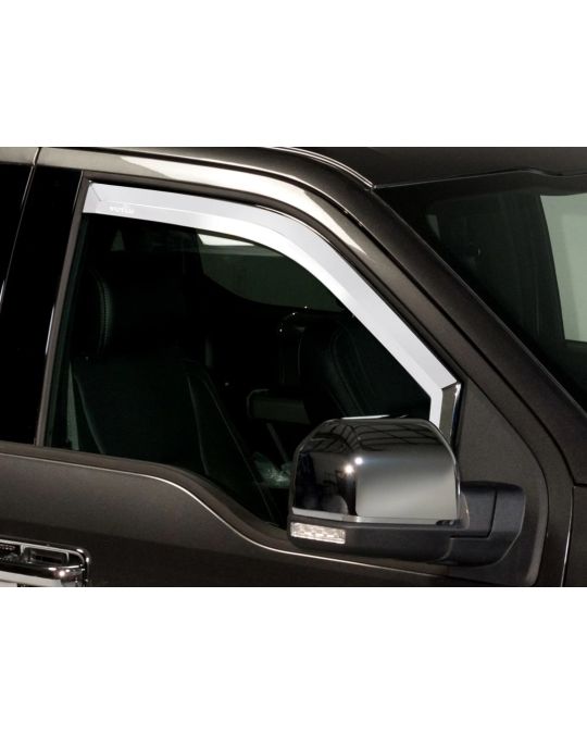 Ford Window Deflectors - Super Cab - Chrome