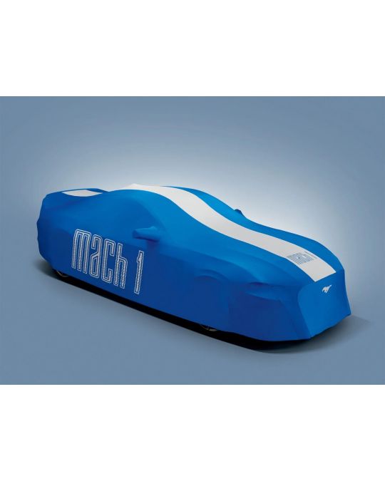 Ford Car Cover Mach 1 High Wing Spoiler Blue White