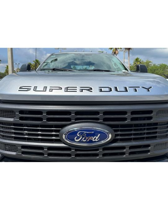 Ford Tufskinz Hood Emblem Domed Matte Black Super Duty Lettering