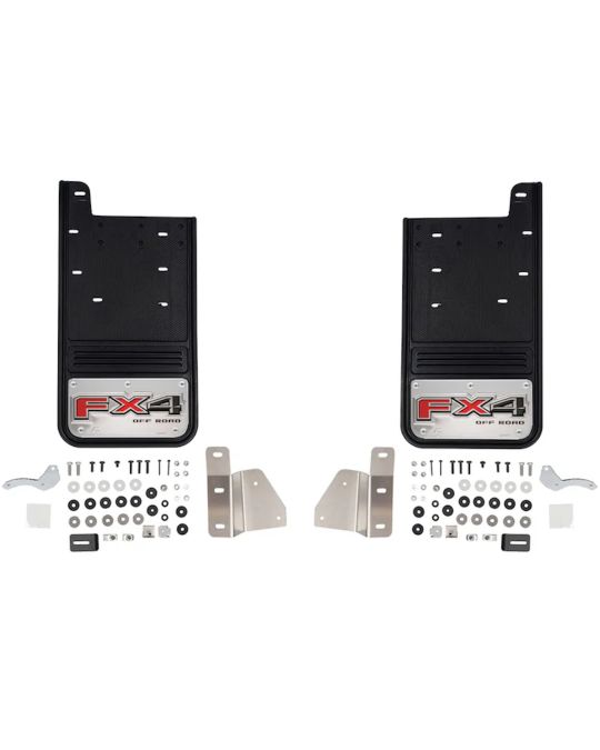 Ford Gatorback Splash Guards With FX4 Logo On Stainless Steel Surround