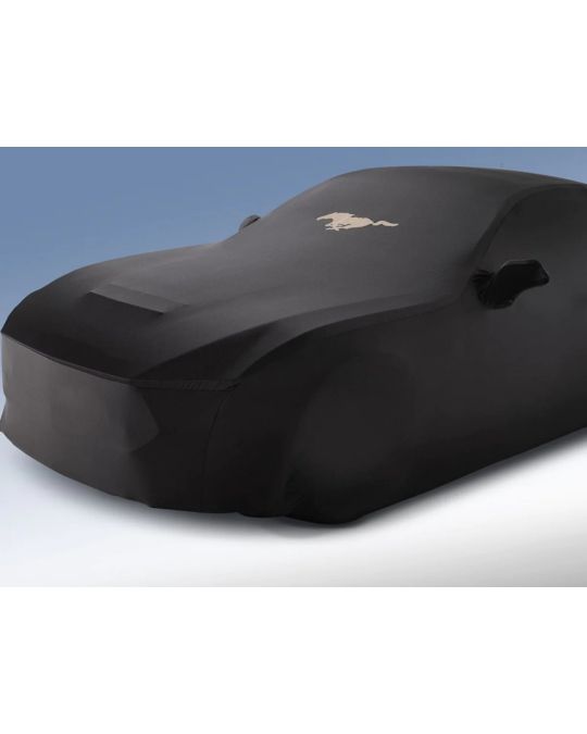 Ford Indoor Car Cover For High Wing Performance Pack Convertible Black Color With Bronze Mustang & Pony Logos