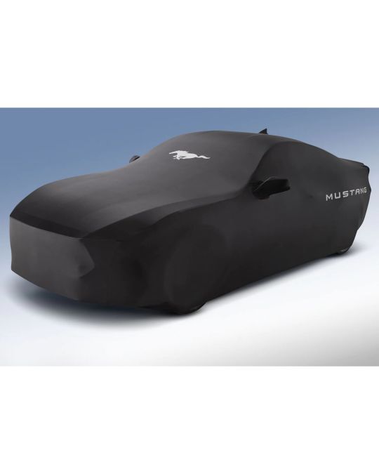 Ford Indoor Car Cover For Low Wing Or No Wing Black Pack Coupe Black With Mustang & Pony Logos