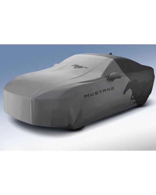 Ford Outdoor Car Cover For Low Wing & No Wing EcoBoost & GT Coupe Gray Color With Mustang & Pony Logos